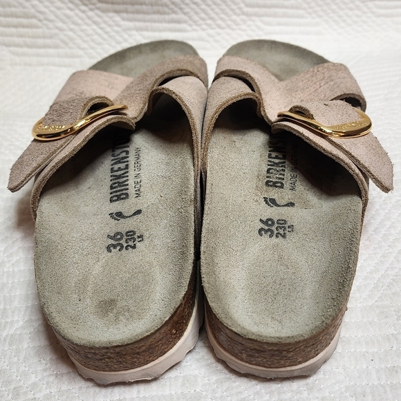 Birkenstock Metallic Rose Gold Siena Big Buckle Cross Strap Sandals Size EU 36 - Picture 16 of 16